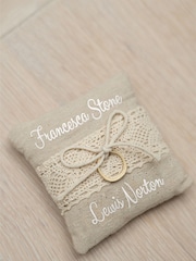 Personalised Wedding Ring Cushion by Jonnys Sister - Image 1 of 3