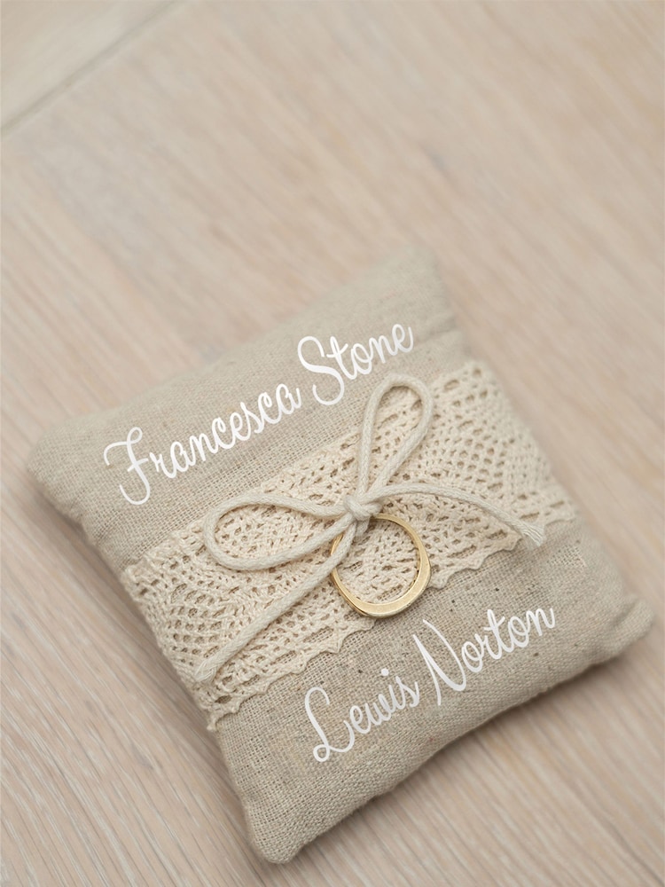 Personalised Wedding Ring Cushion by Jonnys Sister - Image 1 of 3