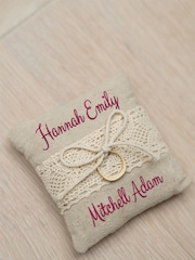 Personalised Wedding Ring Cushion by Jonnys Sister - Image 2 of 3