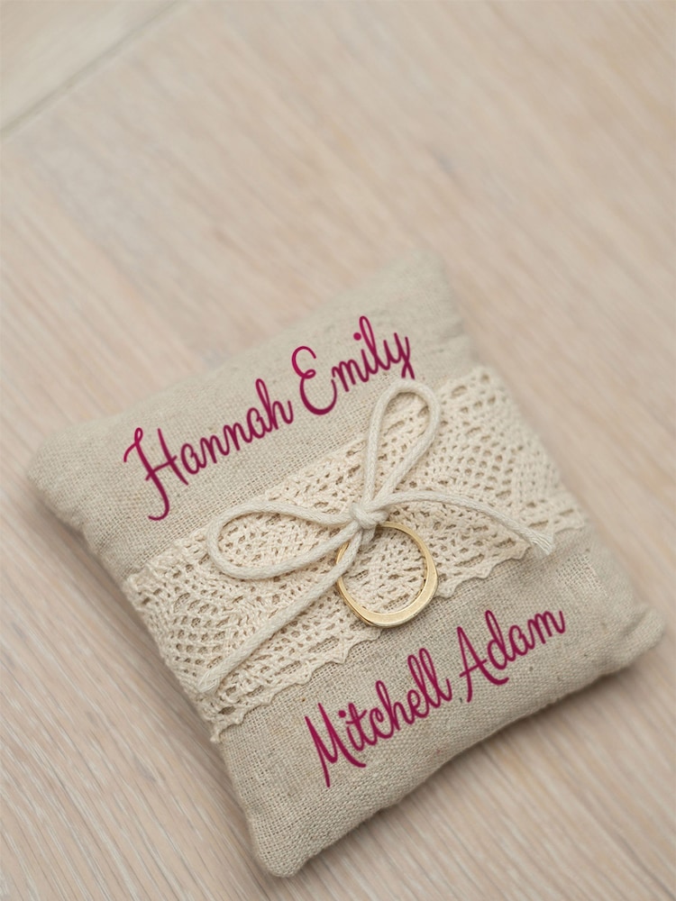 Personalised Wedding Ring Cushion by Jonnys Sister - Image 2 of 3