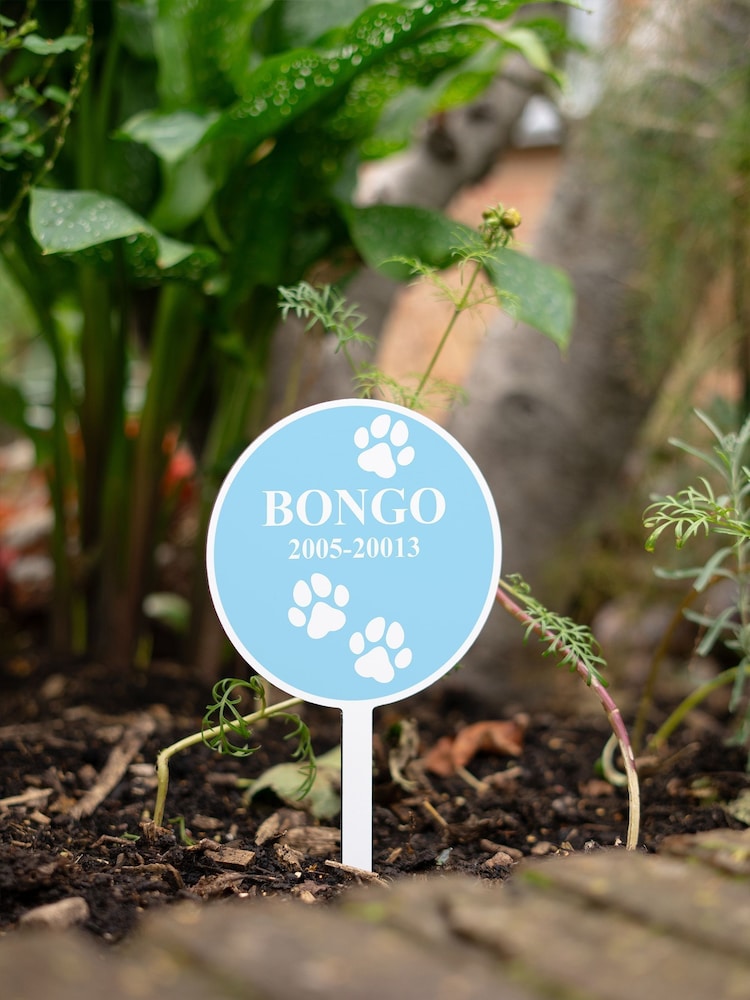 Personalised Round Metal Pet Memorial Garden Planted Plaque by Jonnys Sister - Image 1 of 3