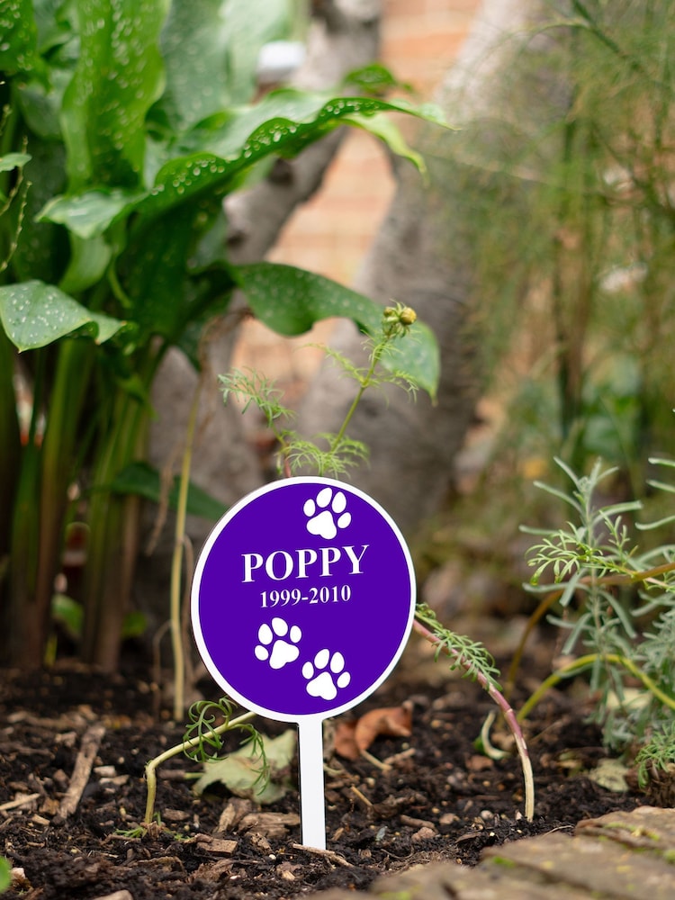 Personalised Round Metal Pet Memorial Garden Planted Plaque by Jonnys Sister - Image 3 of 3