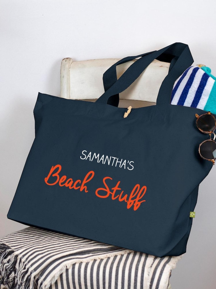 Personalised Canvas Beach Bag by Jonnys Sister - Image 2 of 3