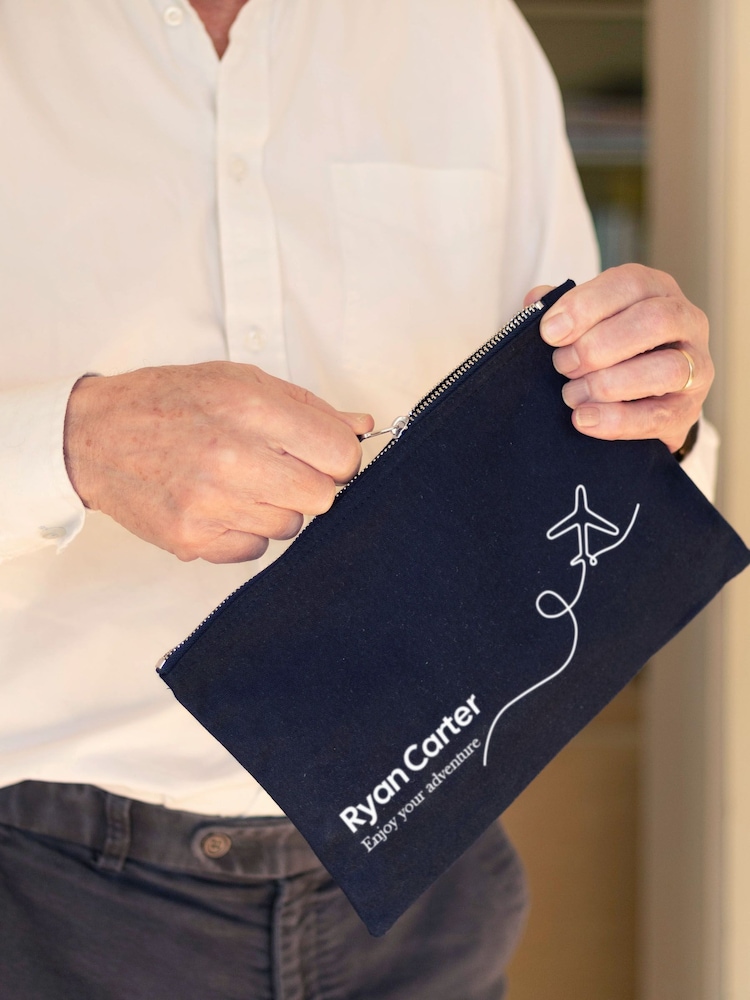 Personalised Blue Travel 100% Cotton Wallet by Jonnys Sister - Image 2 of 2