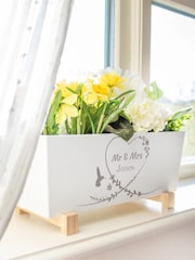 Personalised Wedding White Planter by Jonnys Sister - Image 1 of 4