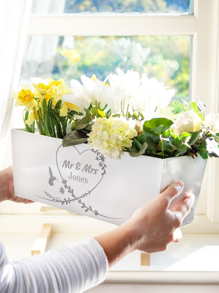Personalised Wedding White Planter by Jonnys Sister - Image 2 of 4