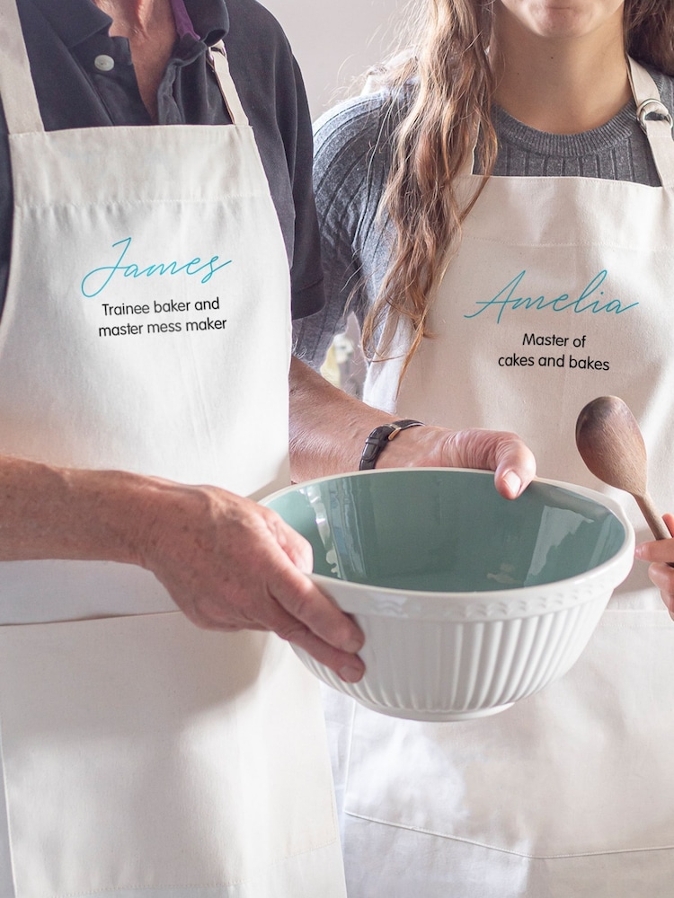 Personalised Couples Matching 100% Cotton Apron by Jonnys Sister - Image 1 of 5