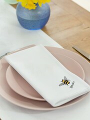 Set of 4 Personalised Embroidered Bee 100% Cotton Napkin by Jonnys Sister - Image 3 of 3