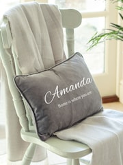 Grey Personalised Velvet Cushion by Jonnys Sister - Image 1 of 4