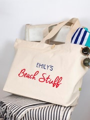 Personalised Canvas Beach Bag by Jonnys Sister - Image 2 of 3