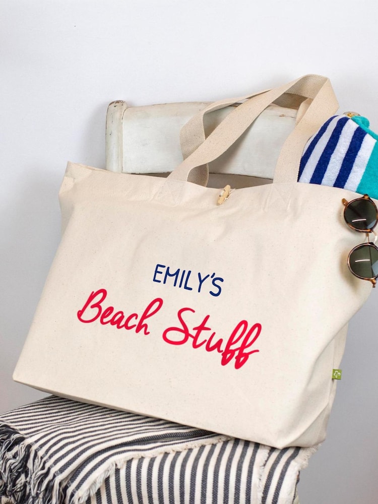 Personalised Canvas Beach Bag by Jonnys Sister - Image 2 of 3