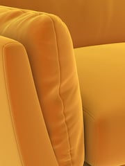 Barker and Stonehouse Mustard Yellow Boone Velvet 3 Seater Sofa - Image 4 of 5