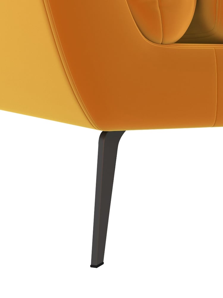 Barker and Stonehouse Mustard Yellow Boone Velvet 3 Seater Sofa - Image 5 of 5
