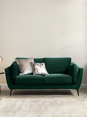 Barker and Stonehouse Green Boone Velvet 2 Seater Sofa - Image 1 of 5