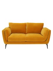 Barker and Stonehouse Mustard Yellow Boone Velvet 2 Seater Sofa - Image 2 of 5