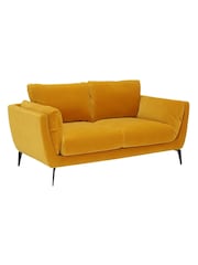 Barker and Stonehouse Mustard Yellow Boone Velvet 2 Seater Sofa - Image 3 of 5