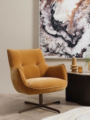 Barker and Stonehouse Brown Milne Swivel Armchair - Image 1 of 7