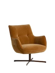 Barker and Stonehouse Brown Milne Swivel Armchair - Image 2 of 7