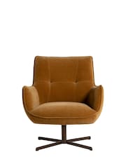 Barker and Stonehouse Brown Milne Swivel Armchair - Image 3 of 7