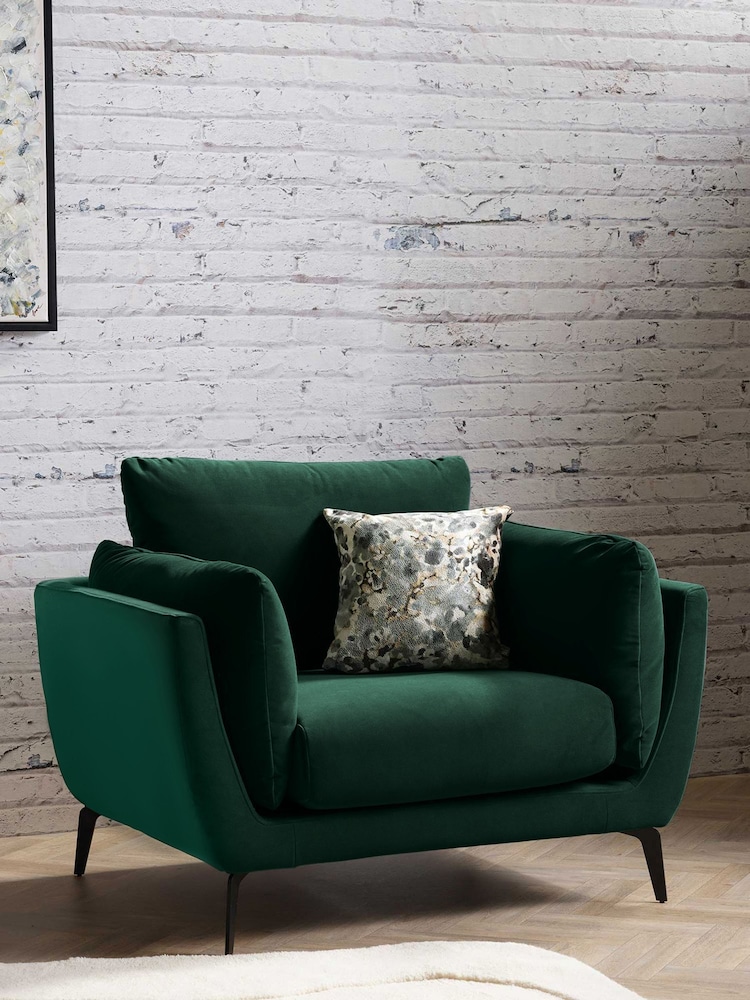 Barker and Stonehouse Green Boone Velvet Chair - Image 1 of 2