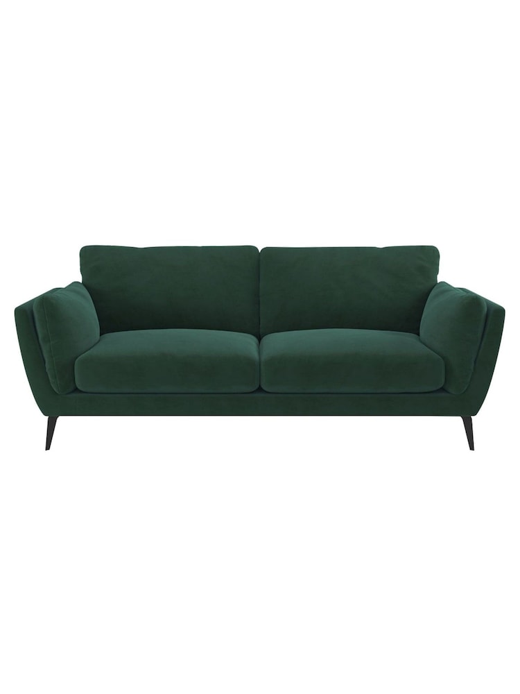 Barker and Stonehouse Green Boone Velvet 3 Seater Sofa - Image 2 of 5