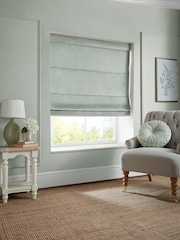 Laura Ashley Sage Green Middleton Velvet Made to Measure Roman Blind - Image 5 of 6