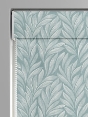 Laura Ashley Dark Duck Egg Blue Coulderton Leaves Made to Measure 100% Cotton Roman Blind - Image 3 of 6