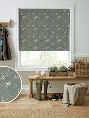 Laura Ashley Fern Green Pussy Willow Made to Measure 100% Cotton Roman Blind - Image 1 of 6