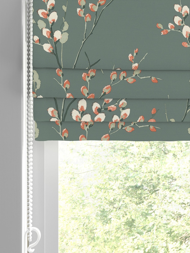 Laura Ashley Fern Green Pussy Willow Made to Measure 100% Cotton Roman Blind - Image 2 of 6