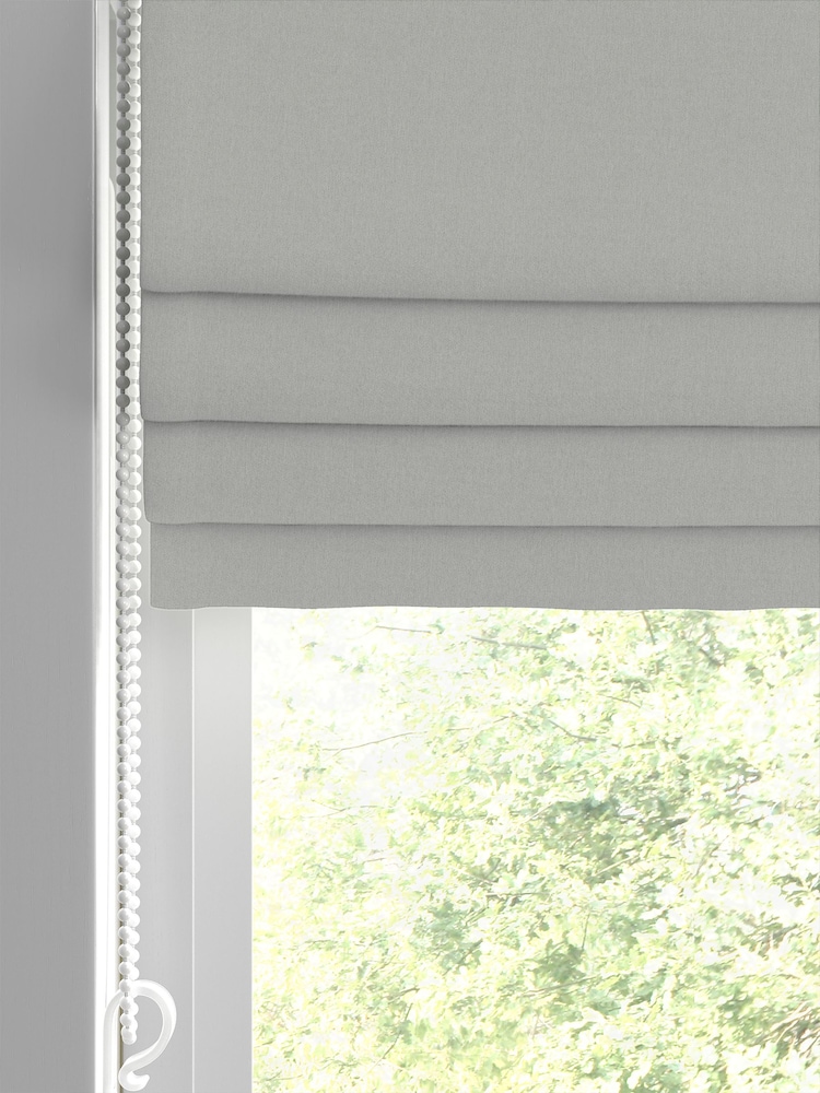 Laura Ashley Steel Grey Middleton Velvet Made to Measure Roman Blind - Image 2 of 6
