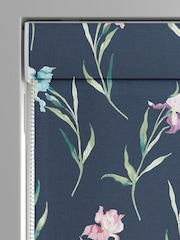 Laura Ashley Midnight Navy Blue Hawling Irises Made to Measure 100% Cotton Roman Blind - Image 3 of 6