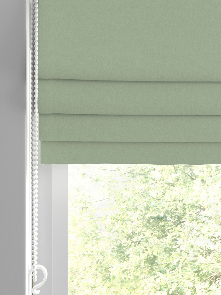 Laura Ashley Dark Sage Green Middleton Velvet Made to Measure Roman Blind - Image 2 of 6
