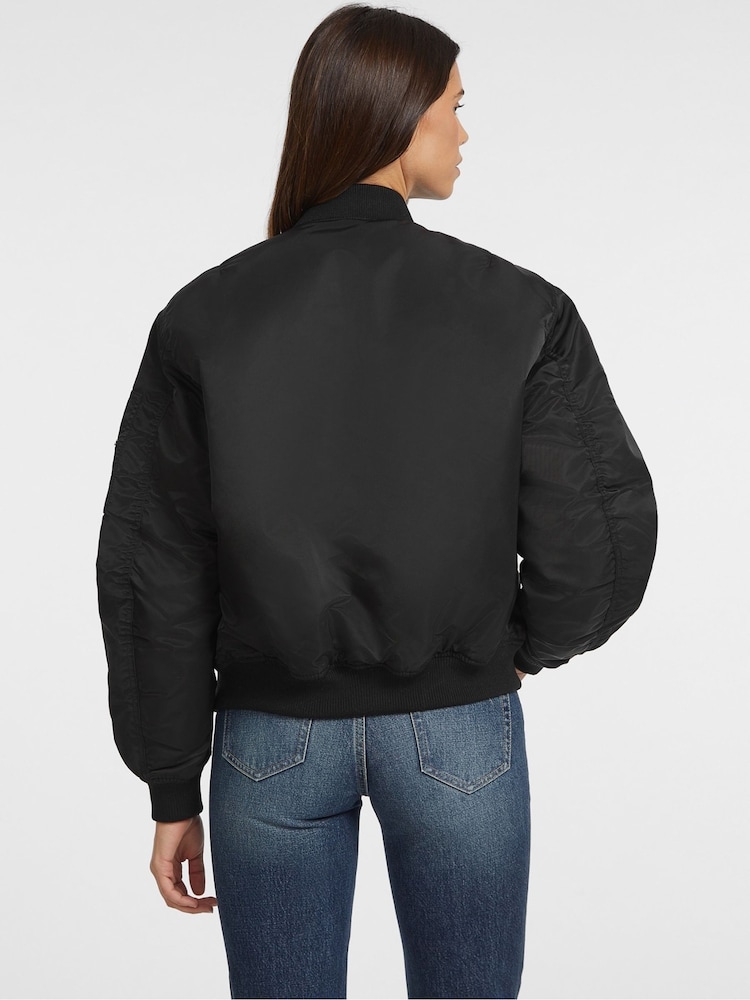 GUESS JEANS Black Bomber Jacket - Image 2 of 6