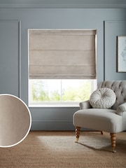 Laura Ashley Truffle Natural Middleton Made to Measure Roman Blind - Image 1 of 6