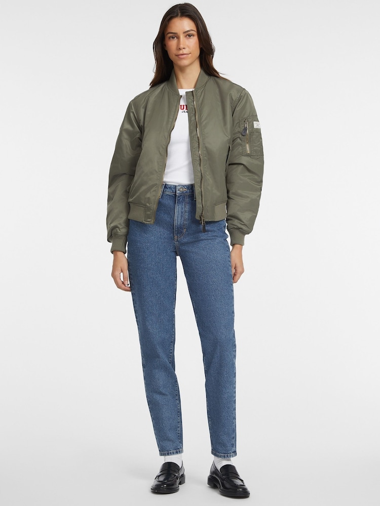 GUESS JEANS Khaki Green Bomber Jacket - Image 2 of 5