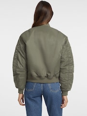 GUESS JEANS Khaki Green Bomber Jacket - Image 4 of 5