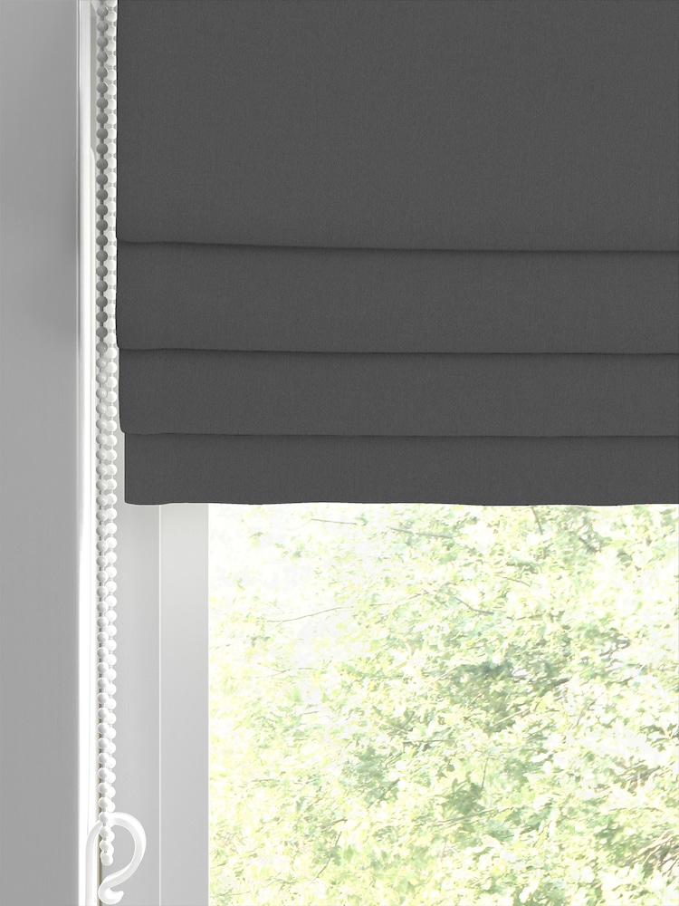 Laura Ashley Pale Charcoal Grey Middleton Velvet Made to Measure Roman Blind - Image 2 of 6