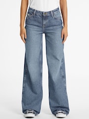 GUESS JEANS Medium Wash Blue Stretch Wide Leg Denim Jeans - Image 1 of 7