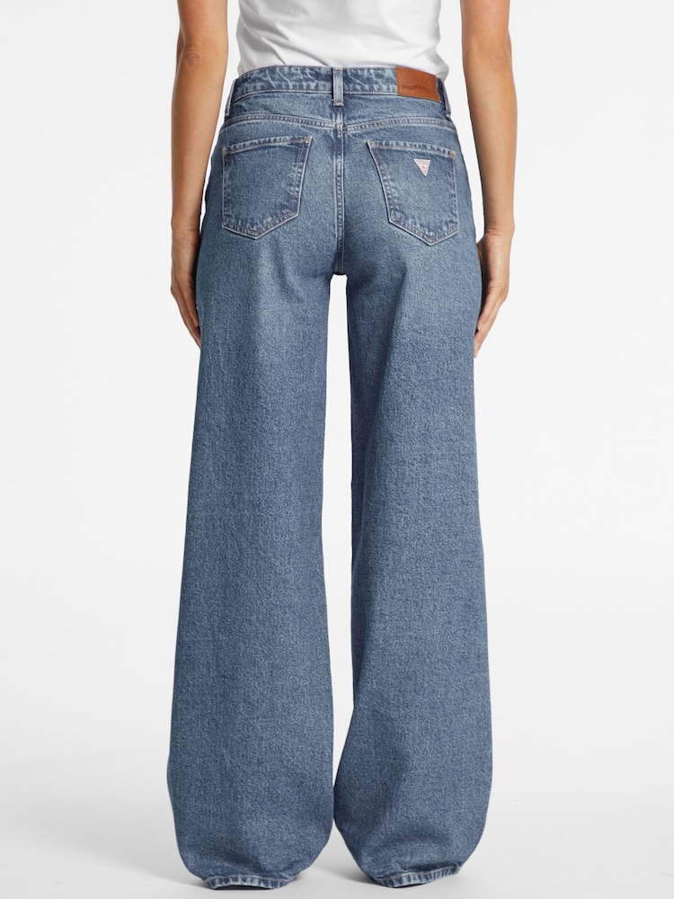 GUESS JEANS Medium Wash Blue Stretch Wide Leg Denim Jeans - Image 2 of 7