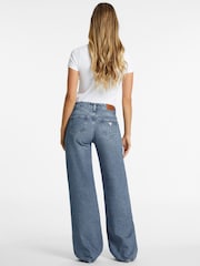 GUESS JEANS Medium Wash Blue Stretch Wide Leg Denim Jeans - Image 4 of 7