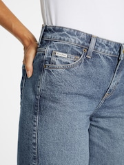GUESS JEANS Medium Wash Blue Stretch Wide Leg Denim Jeans - Image 6 of 7