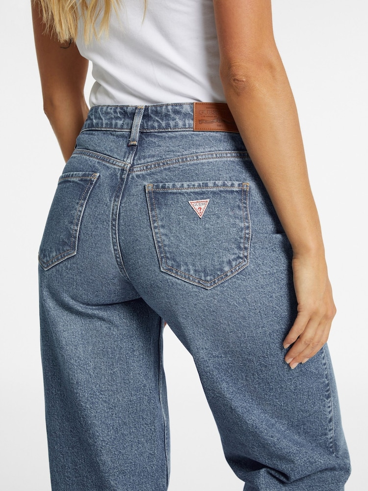 GUESS JEANS Medium Wash Blue Stretch Wide Leg Denim Jeans - Image 7 of 7
