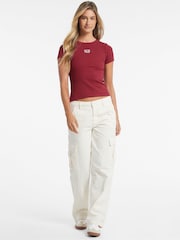 GUESS JEANS Red Embroidered Logo Short Sleeve T-Shirt - Image 2 of 4