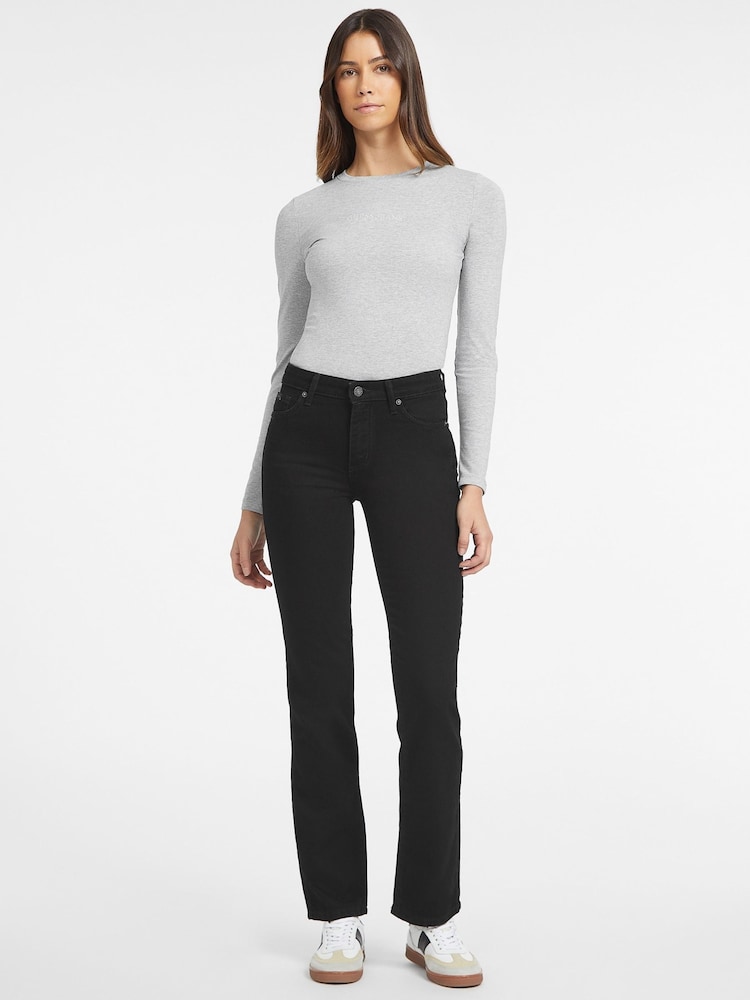 GUESS JEANS Black Mid Rise Straight Leg Jeans - Image 2 of 8