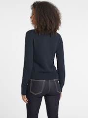 Guess Jeans Navy 100% Cotton Logo Knit Jumper - Image 2 of 5