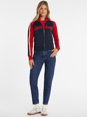 GUESS JEANS Navy/Red Varsity Logo Zip-Up Sweatshirt - Image 3 of 7