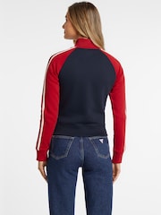 GUESS JEANS Navy/Red Varsity Logo Zip-Up Sweatshirt - Image 5 of 7