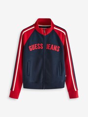 GUESS JEANS Navy/Red Varsity Logo Zip-Up Sweatshirt - Image 7 of 7