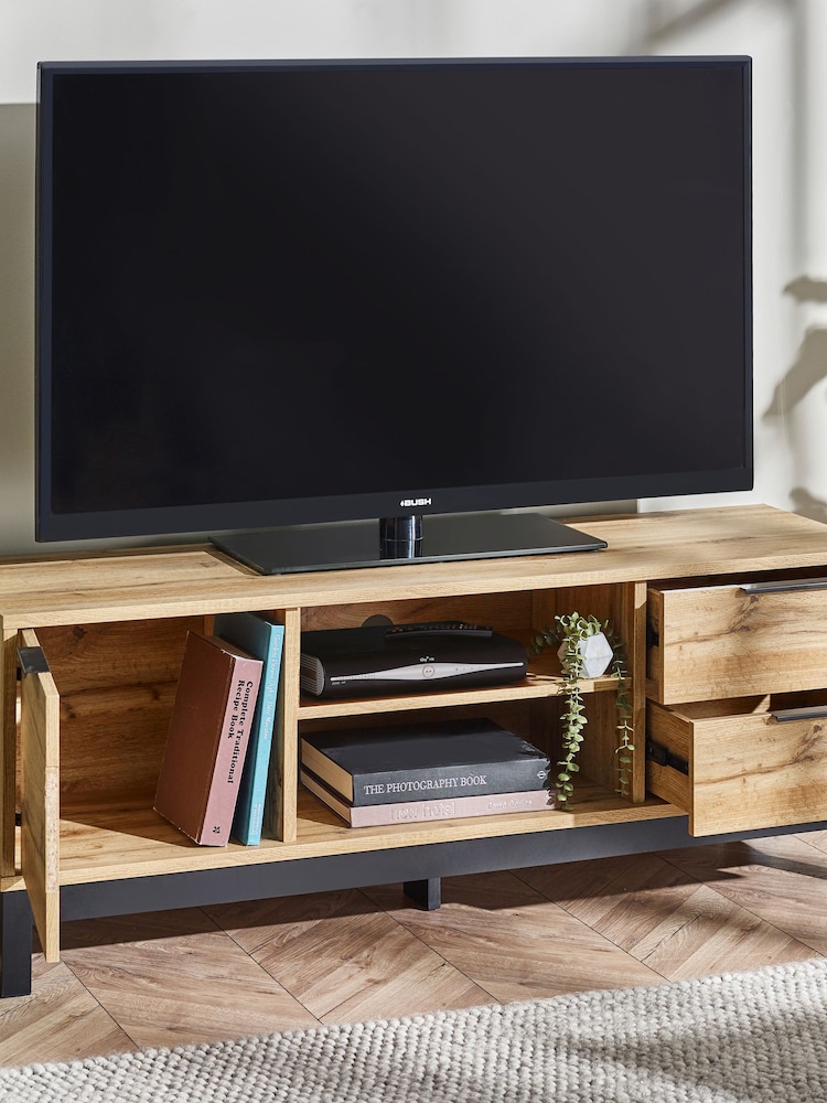 Julian Bowen Light Oak Bali TV Unit - Image 2 of 6
