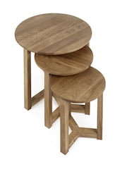 Julian Bowen Oak Nidri Nest Of Tables - Image 4 of 6